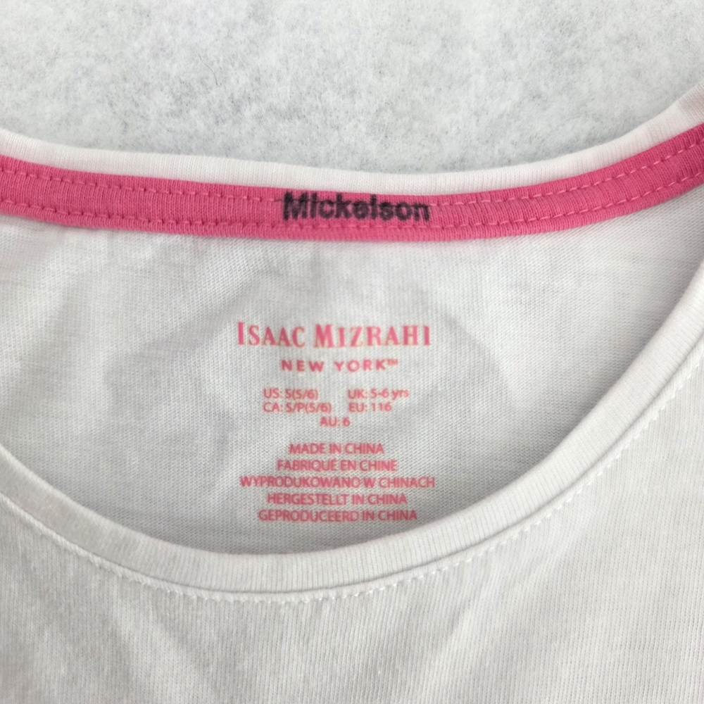 Isaac Mizrahi White Tee with Sequin Rainbow Design - Picture 2 of 3